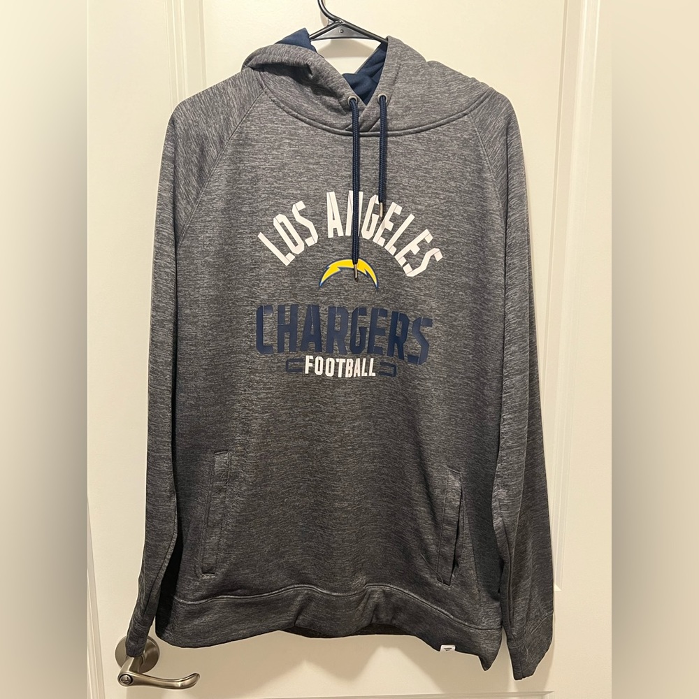 Los Angeles NFL LA Chargers Hoodie Sweatshirt Pullover Cardigan Size XL Gray